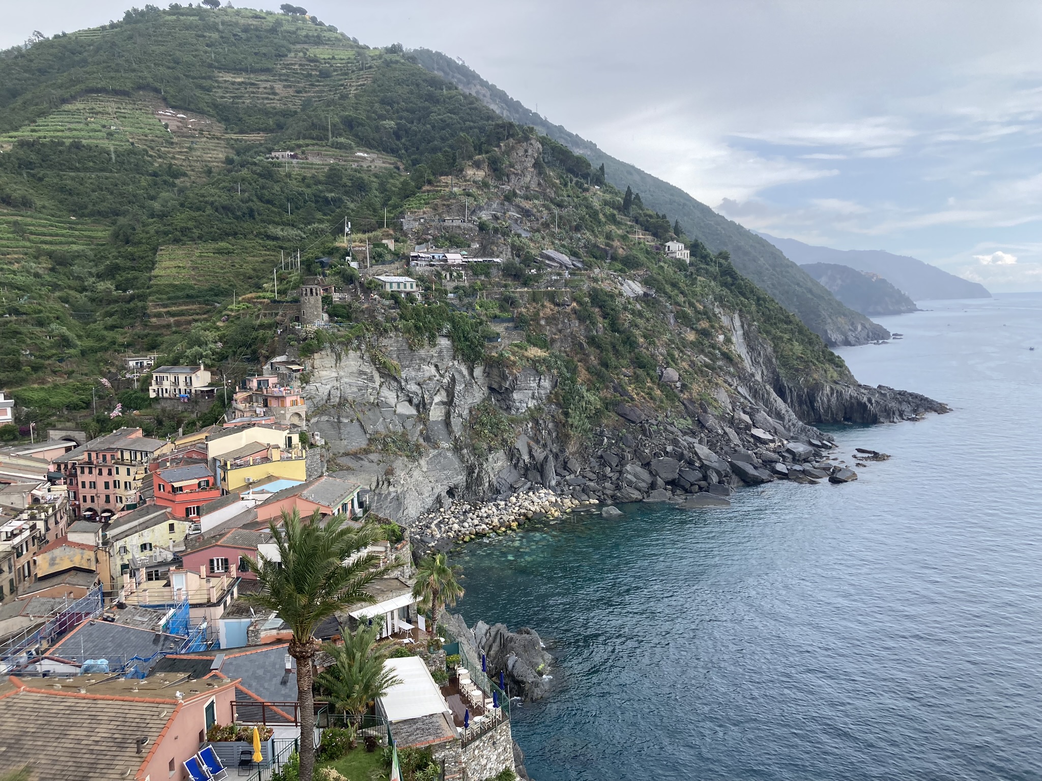 Landslide evidence, adjacent to the fieldwork area, in Vernazza, Cinque Terre, Italy.
